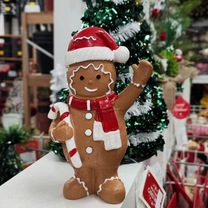 Boneco Enfeite De Natal Biscoito Resina 14,5 CM