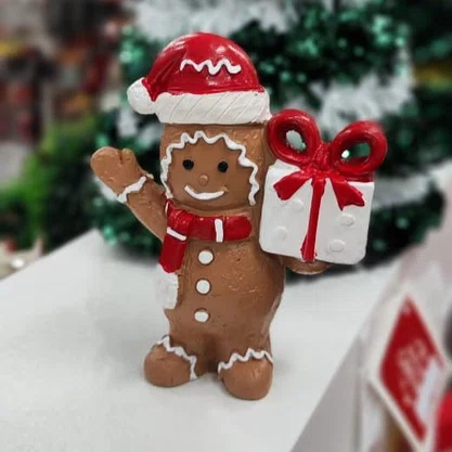 Boneco Enfeite De Natal Biscoito Resina 9 CM