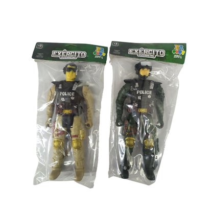 Boneco Polícia Exército Com Acessório Jr Toys