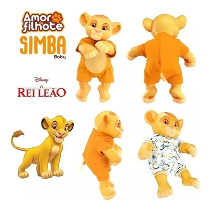 Boneco Vinil Rei Leão Simba Coleção Amor De Filhotes