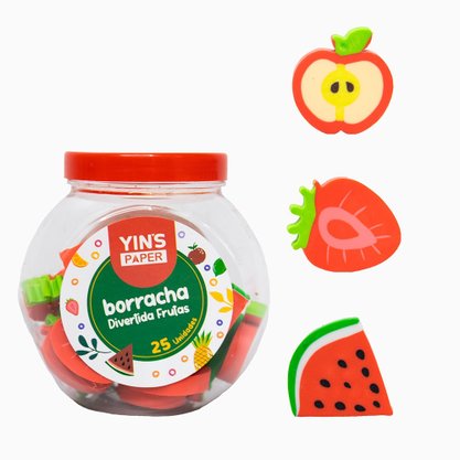 Borracha Avulsa Divertida Frutas Sortidas