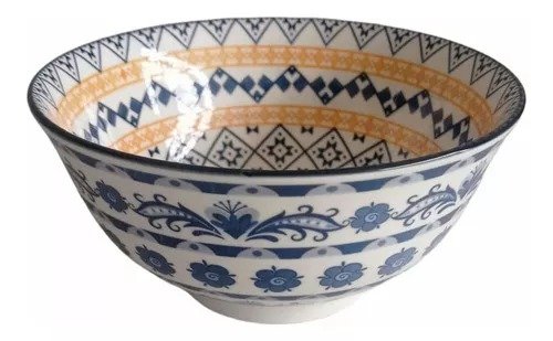 Bowl Decorativo Azul E Amarelo 12x6cm
