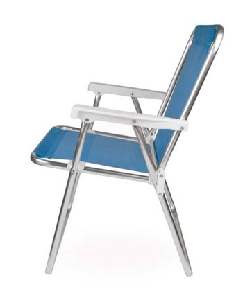 Cadeira De Praia Alta Alumínio Sannet Azul