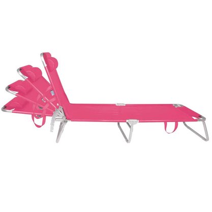 Cadeira De Praia Espreguiçadeira Alumínio Rosa
