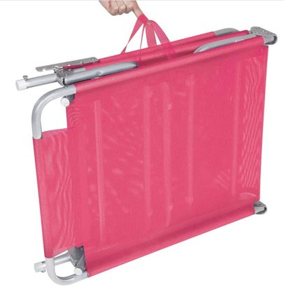 Cadeira De Praia Espreguiçadeira Alumínio Rosa