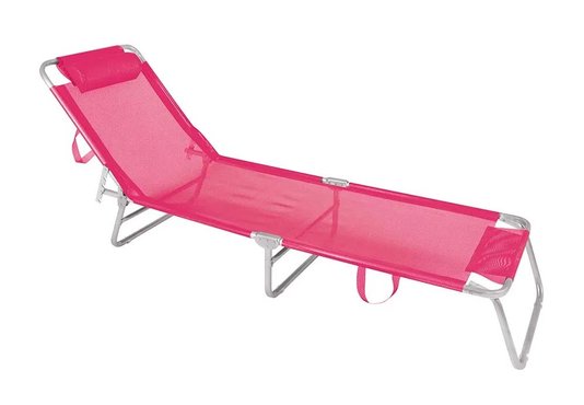 Cadeira De Praia Espreguiçadeira Alumínio Rosa
