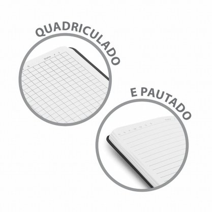 Caderno De Anotações Pautado 96 Folhas Preto