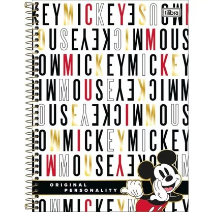 Caderno Espiral 1 Matéria 80 Folhas Mickey