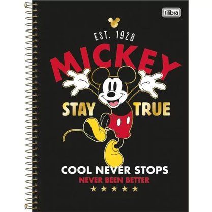 Caderno Espiral 1 Matéria 80 Folhas Mickey