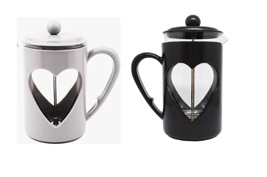 Cafeteira Prensa Francesa De Vidro Coração 660ml