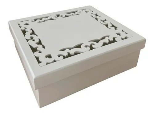Caixa MDF Branca Coração
