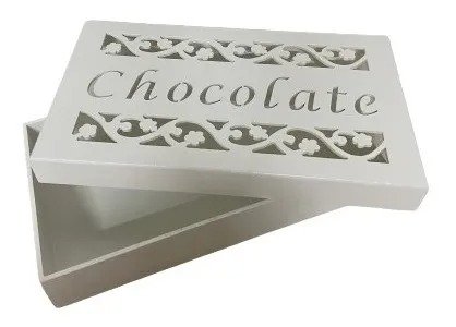 Caixa MDF Chocolate Pintada de Branco