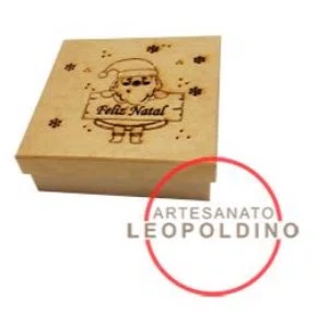 Caixa MDF Feliz Natal Papai Noel 15 CM Caixa MDF Feliz Natal Papai Noel 15 CM