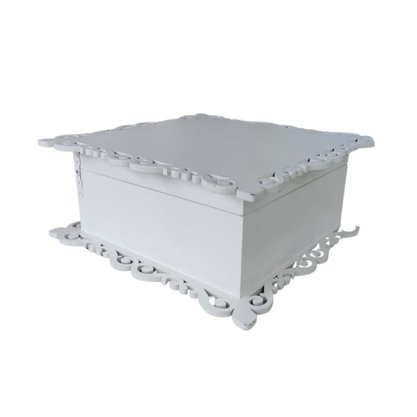 Caixa MDF Porta Bijuteria Arabesco Branca