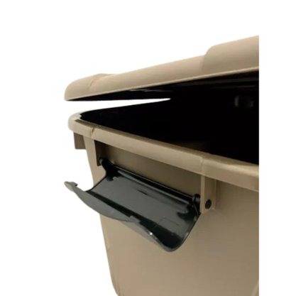 Caixa Organizadora Com Trava E Rodinhas 80 Litros Cor Havana Plasnorthon