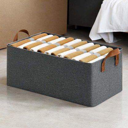 Caixa Organizadora Multiuso Tecido Base Metal 