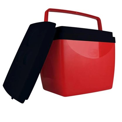 Caixa Térmica 26 Litros Cor Vermelho Com Preto Mor