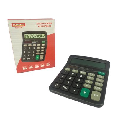 Calculadora De Mesa A Pilha 12 Dígitos Cor Preto Alfacell