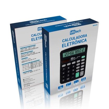Calculadora Eletrônica A Pilha 12 Dígitos Mb Tech