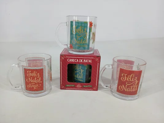 Caneca De Vidro Natal 330 ML