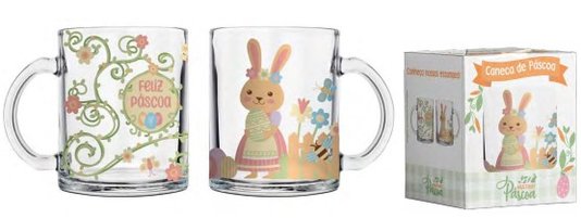 Caneca De Vidro Páscoa Decorada 320ml Sortido