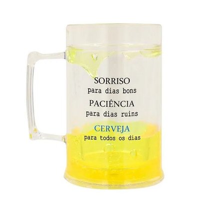 Caneca Térmica Gel 410ml Sorriso Paciência Cerveja