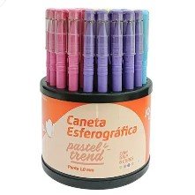 Caneta Esferográfica Pastel Trend 1.0 Avulsa Cor Sortida Jocar Office