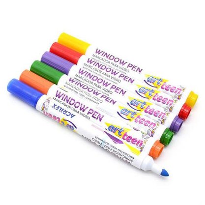 Caneta Marcador Para Vidro Window Pen 6 Unidades