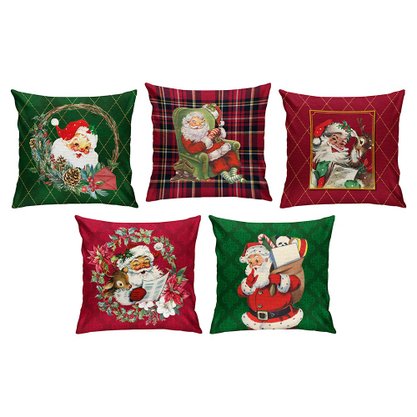 Capa Almofada Natal Poliéster 43cm