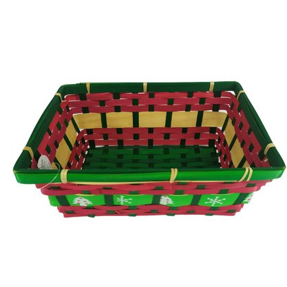 Cesto Bambu Decoração Natal