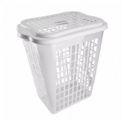 Cesto De Roupas Organizador Telado 46L Cor Transparente Plasvale