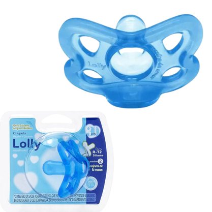 Chupeta Silicone Azul Lolly