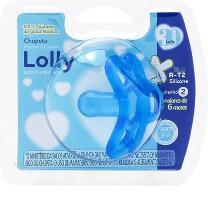 Chupeta Silicone Azul Lolly