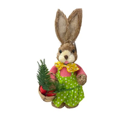 Coelho Decorativo Palha 33cm Verde Horta Sortido Avulso