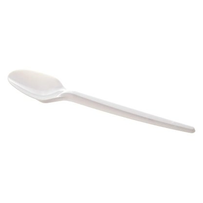 Colher Sobremesa Plástico 50 Unidades Branco
