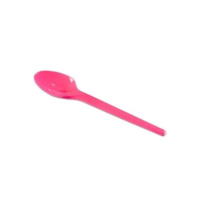 Colher Sobremesa Plástico 50 Unidades Rosa Escuro
