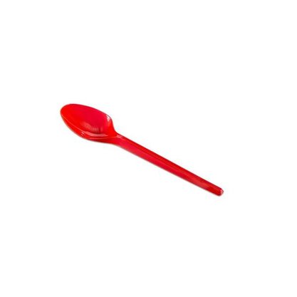 Colher Sobremesa Plástico 50 Unidades Vermelho
