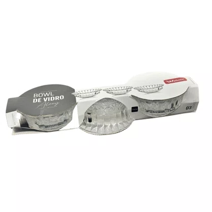 Conjunto 3 Bowls De Vidro Alexy 11,5 cm