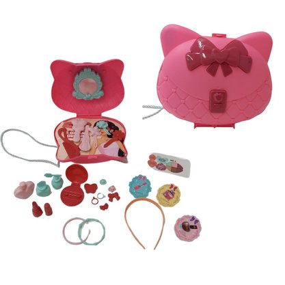 Conjunto Bolsa De Beleza De Plástico Com 27 Acessórios Linda Rainha JR Toys