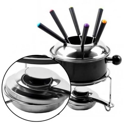 Conjunto Fondue Inox Com 10 Peças