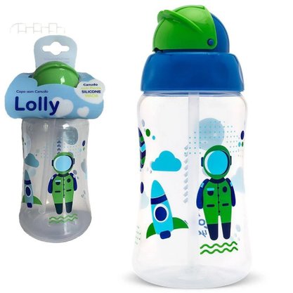 Copo Com Canudo Infantil Viva 330ml Azul