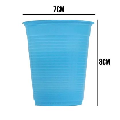 Copo Plástico 200ml 50 Unidades Azul Claro