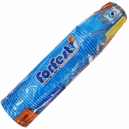 Copo Plástico 200ml 50 Unidades Azul Claro