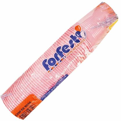 Copo Plástico 200ml 50 Unidades Rosa Claro