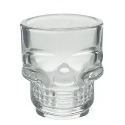 Copo Shot Avulso Vidro Caveira 45ml Transparente Class Home