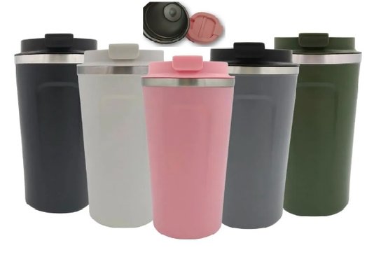 Copo Térmico Com Tampa Inox 510ml Cores Sortidas