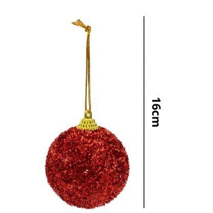 Bola De Natal Com Frase E Glitter 8cm