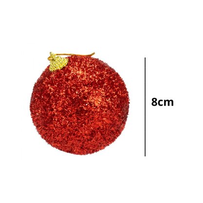 Bola De Natal Com Frase E Glitter 8cm