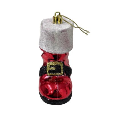Kit Enfeite De Natal Bota Do Papai Noel 3 Unidades