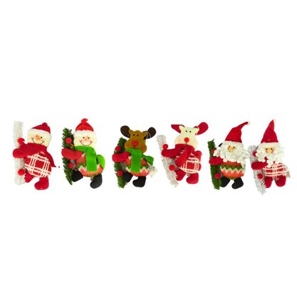 Enfeite Natalino Papai Noel Rena Boneco De Neve 